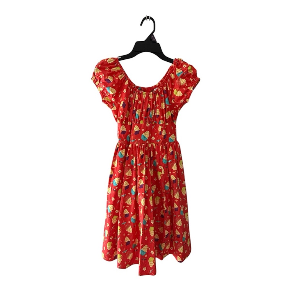 Red Dress with Cupcake Print